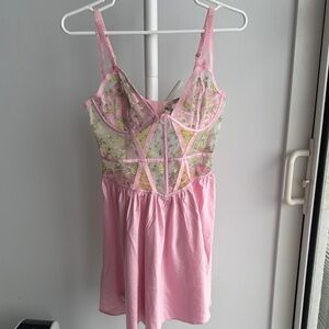 For Love And Lemons Pink Floral Chemise